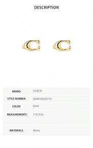 Coach Women's C Logo Bracelet And Stud Earring Set 369816GLD710 455892GLD710 - Earing 369816GLD710 - View 6