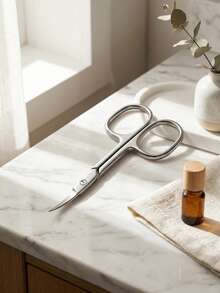 1pc.Precision Stainless Steel Cuticle Scissors - Ultra-Sharp Curved Tip Beauty Tool For Professional Manicure And Hangnail Care - A - View 4