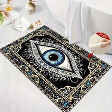 1pc 2D Flat Evil Eye Pattern Design Microfiber Bath Rug,Non-Slip Soft Bathroom Mat,Doormat,Water Absorption Mat,Machine Washable,Low Pile,TPR Backing,Knit Fabric,ForBedroom,Kitchen, Entryway,Indoor Use,Accessories & Home Decor,Perfect New Home Gift. - C - View 2