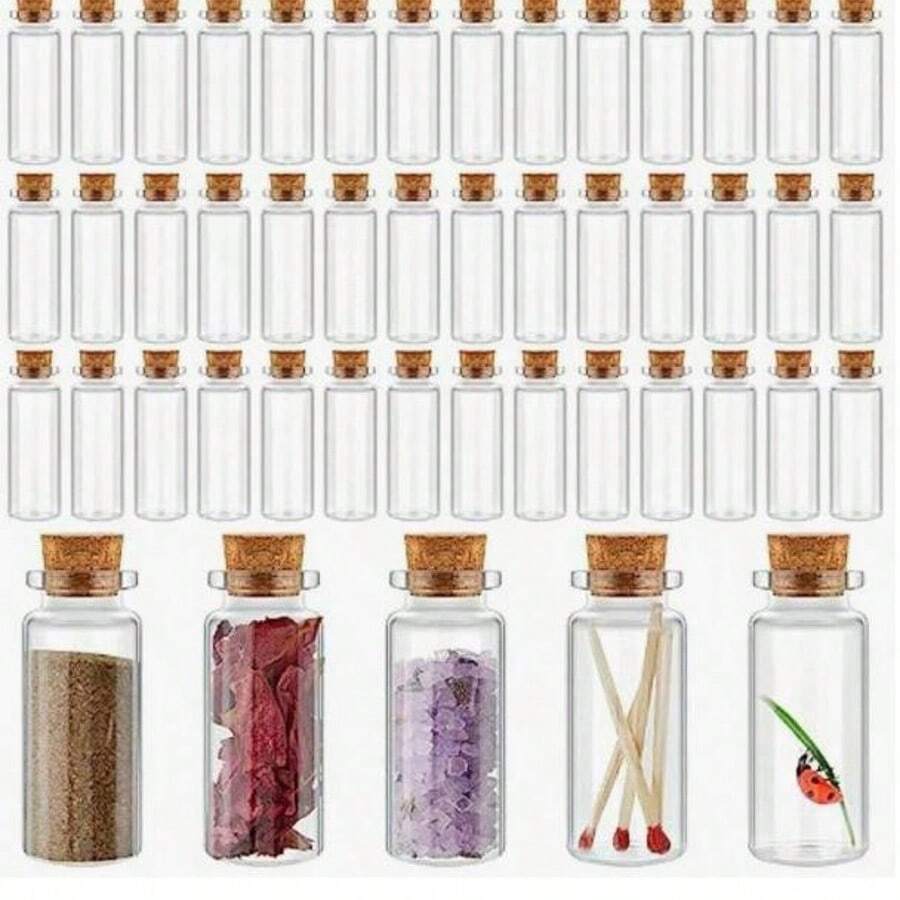 30 Buah Botol Kaca Mini DIY dengan Sumbat Gabus, Stoples Kaca Mini Tertutup Rapi dengan Tutup, Cocok untuk Kerajinan Tangan, Dekorasi, Suvenir Pesta, Kerajinan DIY - MultiWarna - View 1