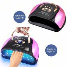 UV LED Nail Lamp, Professional LED Nail Dryer For Gel Nails, Equipped With 57 LED Beads, 4 Timer Settings And Auto-Sensing Function, Fast Drying, Ideal For Home Nail Salons. - Purple - View 3