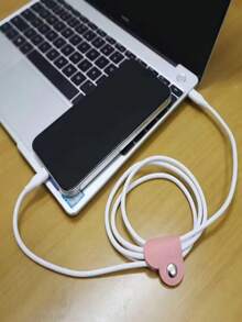 20pcs/Set Unisex Heart-Shaped Faux Leather/20pcs Random Color Multi-Color Headphone And Headphone Cable Storage Box/No Battery Cable Management Clip Cable Holder Set - Set - View 4