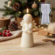 1pc Little Angel Holding Star Aromatherapy Candle Mold, Christmas Atmosphere Decoration Silicone Mold, Suitable For Plaster, Resin, Candle Making, Handmade Crafts, Gift Making, Reusable - Silicone Mold - View 5
