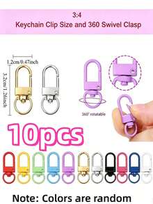 10/20/30/50pcs Zinc Alloy Rotating Lobster Clasp Key Ring Metal Spring Swivel Hook, For Making Keychains, Handmade Lanyards, Bag Accessories, Key Chain Connectors And Jewelry Making DIY Keychain Accessories - Keychain - View 16