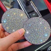 2/4PCS Car Colorful Rhinestone Cup Holder Coasters, Luxury Full Rhinestone Appearance, Non-Slip Waterproof, Prevent Cup Clatter And Noise, Decorate Car Interior, Practical Car Accessories - Full Rhinestone Car Cup Holder - View 9