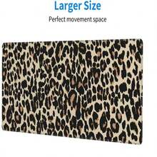 Leopard Print Extra Large Mouse Pad, Non-Slip, Reinforced Edge, Thickened Desk Mat, Suitable For Office And Gaming Keyboard Use - View 6