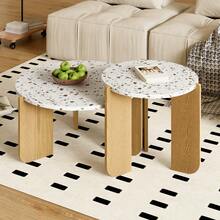 Modern Nesting Coffee Table Set, Side Tables, Living Room Coffee Table Set, Sofa Side Table And Balcony Table, 2-Piece Set - 1 - View 2