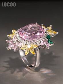 1pc Charming Cubic Zirconia Ring For Women, Wedding Engagement Party Jewelry, Valentine's Day Gift - 1# - View 8