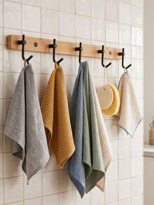 Hook Rack, Suitable For Kitchen Gadgets, Bath Accessories, Hand Towels And Lightweight Garments. Drill-Free Adhesive Installation Without Damaging Tiles, Perfect For Kitchen, Bathroom And Entry Wall, Combines Practical Storage - Multicolor - View 11