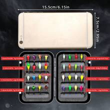 ANFS 32pcs Ice Fishing Jig Baits Kit - Jigs With Artificial Hard Lures, Sinking Bait Hooks, And Accessories For Crappie, Pike, Panfish, Walleye, And Perch Fishing - Multicolor - View 5