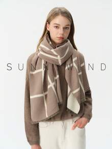 1pc Women's Solid Color Polyester Commuter Fashion Versatile Scarf For Daily Use - Khaki - View 8