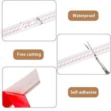 1PC 1M PVC Decorative Trim Strip Self Adhesive Wall Molding, 3D Raised Rope Pattern Border Line, Peel And Stick Accent Trim For Door Frame, Cabinet, Mirror Frame, Furniture And Home Interior Decoration - Multicolor - View 4