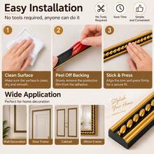 1PC 1M PVC Decorative Trim Strip Self Adhesive Wall Molding, 3D Raised Rope Pattern Border Line, Peel And Stick Accent Trim For Door Frame, Cabinet, Mirror Frame, Furniture And Home Interior Decoration - Multicolor - View 5