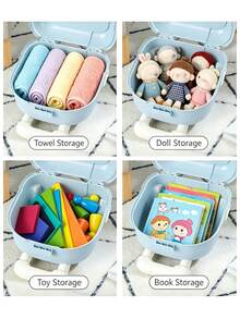 Suitcase-Style Storage Box, Desktop Snack Organizer, Toy Storage Bin, Large Capacity Storage Bucket - Multicolor - View 2