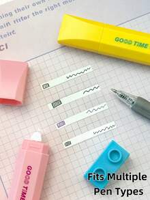 5pcs Dopamine Color Pen Style Correction Tape, Natural Paper Color Correction Roller, Great For Daily Study, Classroom Rewards And Small Gifts - Multicolor - View 7