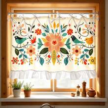 1PC Kitchen Curtain, Kitchen Apron With Floral And Bird Pattern, Multi-Functional Protective Cover, Suitable For Oven And Stove Hood, Cabinet Protection Board, Appliance Decorative Cover, Country Style Core And Daily Kitchen - Multicolor - View 7