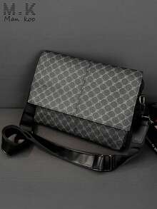 New Vintage Pattern Fashion Crossbody Bag, Large Capacity Multi-Compartment Messenger Bag, Business Men's Bag, Motorcycle Bag, Flap Crossbody Bag For Men, High-End Gift For Men - Multicolor - View 1