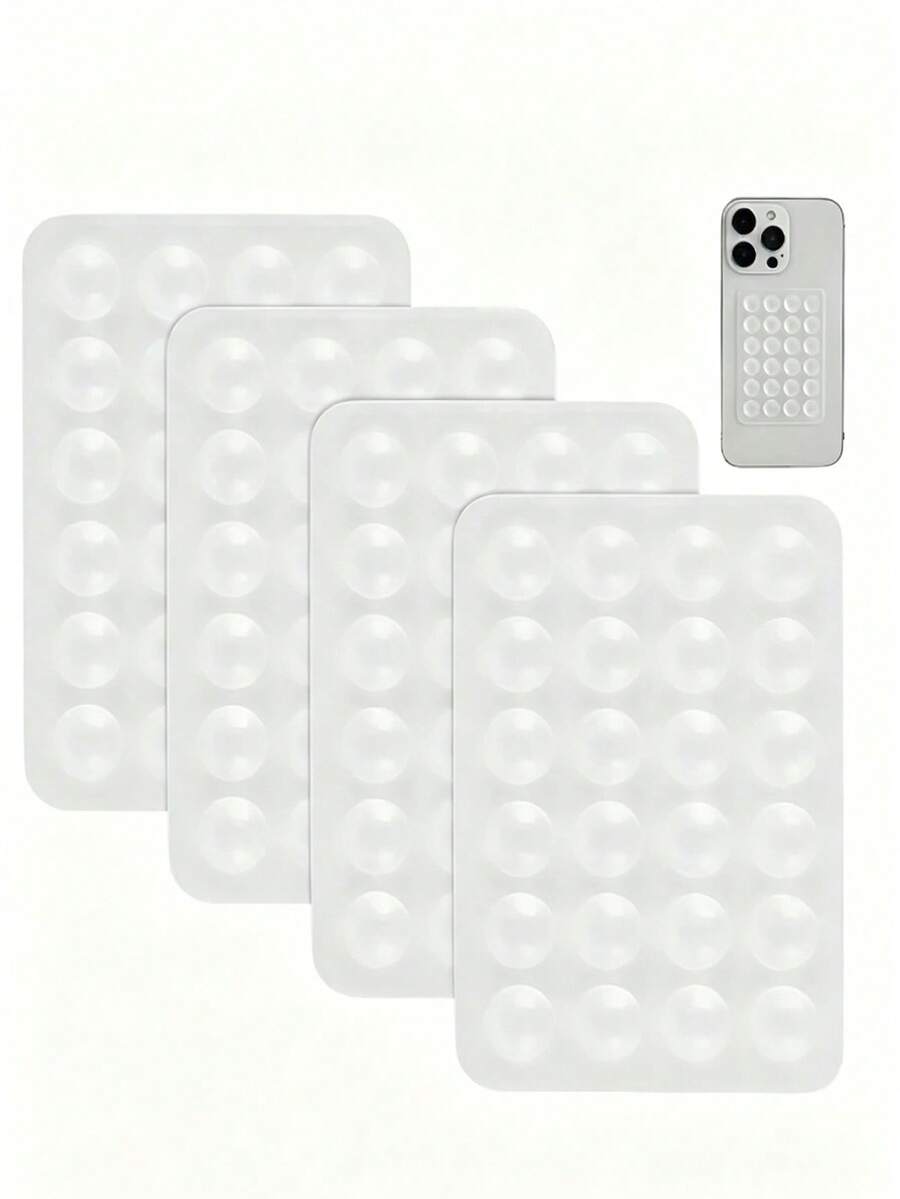 1-Pack New Fashion Silicone 24-Suction Cup Single-Sided Punch-Free Phone Holder - Clear - View 1