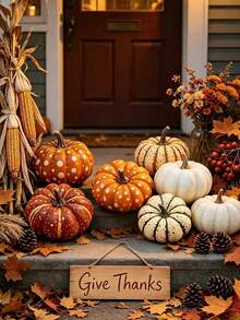 9/1pc -Random Artificial Pumpkins Fake Pumpkins, Autumn Harvest Faux Pumpkin Set For Home Decor, Fall Pumpkins Decor Set, Mini Artificial Pumpkins Decorations For Home, Wedding, Fall Centerpieces Decor, Halloween, Thanksgiving - Multiple Styles - View 2