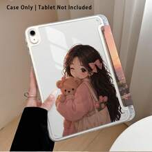 Girl, Bear, Bow Pattern Painted Effect Tablet Protective Case With Stand, Compatible With Honor 8/9/10/X8/X8A/X9/X8Pro/X9Pro/ MatePad SE 11 Inch/MatePad 11 Inch/11.5 Inch/MatePad Pro And More/, Apple 10th Gen/11th Gen 2025 (A16), Galaxy Tab A7/A9 And Other Popular Models - Multicolor - View 4