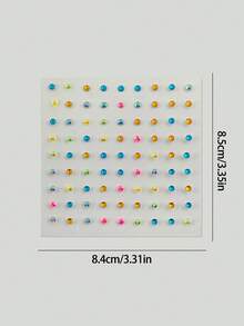 2入 Y2K 熱辣女孩風 全息自黏圓形水鑽貼紙，可撕貼水晶寶石貼花，適用眼妝、臉部、身體、音樂祭、電音派對、萬聖節、Cosplay - 彩色 - 查看 10