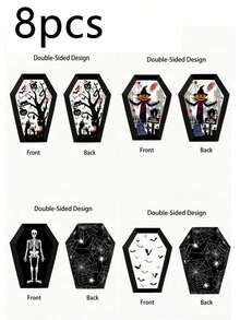 24pcs/12pcs/8pcs/4pcs/1pc Halloween Themed Gift Boxes, Featuring Grave, Coffin, Skull, Bat, Spider Web And Spider Patterns, Suitable For Halloween Party, Day Of The Dead Celebration, Carnival And Haunted House Props - One Size Fits All - View 13