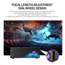 M200S Mini Projector, 50ANSI Lumens Wired Screen Mirroring Model, Native 240P Supports 1080P Video Playback, Christmas Happy Gift Home Theater, Suitable For HD, USB, AV, Laptop - Obsidian Black - View 2