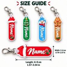 Customized Christmas Keychain, Personalized Name Bag Charm, Holiday Key Chain, Customized Holiday Gift, Customizable Christmas Stocking Filler Gift, Suitable For Friends, Family - Multicolor - View 3