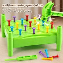 Fun Hammer Nail Game, Knocking Puzzle Toy, Exercise Hand Strength And Relieve Stress, Parent-Child Family Building Simulation, Birthday Holiday Gift - Multicolor - View 7