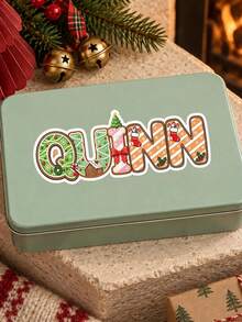 1-100Pcs Personalized Custom Christmas Stickers, Custom Name Letter Decals, Holiday Alphabet Labels, DIY Gift Wrapping Decor, Scrapbook Embellishments, Party Decoration Supplies, Present Packaging Labels, Holiday Craft Accessories - Multicolor - View 4