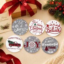 Christmas Minimalist Artistic Text Design Wooden Coaster Set, Round Printed Heat-Insulating Pads, Holiday Table Setting, Winter Atmosphere Desktop Decor, Home Tabletop Decoration, Exquisite Gift Box Holiday Small Gift - Wooden Coaster/LDX325 - View 8