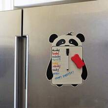 1 Set Panda Shaped Magnetic Refrigerator Calendar And Magnetic Whiteboard Marker, Both Can Be Attached To Refrigerator Surface For Convenient Storage And Retrieval - Monthly And Weekly Planning Writing Areas, Reusable Kitchen Planning Whiteboard, Includes Refrigerator Magnets And Magnetic Markers, Suitable For Scheduling, Reminders, Shopping Lists, Functional Design | Magnetic Features, Refrigerator Magnets - Set - View 2