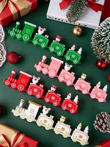 1pc Train Shaped Christmas Decoration, Desktop Party Ornament, Christmas Tree Matching Decor, Windowsill Home Decor, New Year Party Holiday Accessory, Autumn Decoration, Home Decor, Christmas, Back To School Season, Garden - Christmas Toy Train - View 15