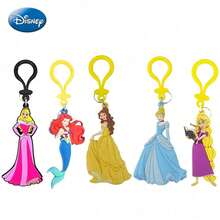 Monogram Disney Official Princess Series Silicone Keychain, Classic Cartoon Princess Character Bag Pendant Key Ring, Halloween Christmas Gift Teens Adult 1PC - Multicolor - View 4