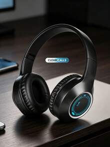 Gerripuer New Foldable Wireless Headphones With Microphone, Hi-Fi Bass, Long Battery Life, Affordable Gift, Suitable For Gaming, Mobile Phones, Sweat-Resistant, Low Latency, Compatible With All Devices - Black - View 3