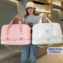 1pc Travel Storage Bag, Large Capacity Portable Clothing, Shoes, Cosmetics Organizer, Thick Wear-Resistant Fabric, Waterproof & Dustproof, Multi-Layer Design, Dry & Wet Separation, Side Pocket + Shoe Compartment, Scientific Layout To Meet Luggage Partition Storage Needs, Suitable For Long-Distance Travel, Short-Term Business Trips, Weekend Vacations And Dorm Storage Organization, Lightweight & Foldable, Space-Saving, Essential For Back-To-School And Vacation Travel - View 13