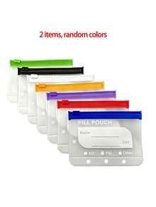 Shiny PVC Transparent 3-Ring Single-Slot Pill Bag Set, MY MEDICINE BAG And Pill Print, Large Capacity Pill Storage Binder, 7 Colorful Compartments, Reusable Travel Medicine Organizer, Suitable For Supplements And Small Daily Items, Ideal For Health-Conscious And On-The-Go Users, Essential Medical Accessory, Dorm Essential, Back To School Essential, Teacher's Day Gift, Back To School Gift - Multicolor - View 14