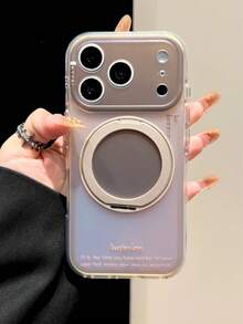 Compatible With Apple 17 Pro Max Phone Case 18 Pro New Holographic Laser Brown & Coffee Color Block 16 With 360 Rotating Stand 15 PM Minimalist INS 14 Precise Cutout Anti-Drop Protective Cover - Multicolor - View 2