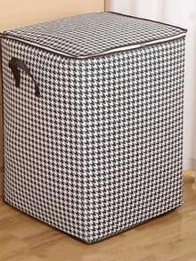 CHIGO Houndstooth Pattern Multi-Function Storage Bag, Soft And Firm Shape Resistant To Deformation, Classic Pattern Suitable For Various Styles, Applicable For Student Dorm Storage, Living Room Clutter Organization, Outdoor Portable Items, Practical Holiday Small Gift - Multicolor - View 8