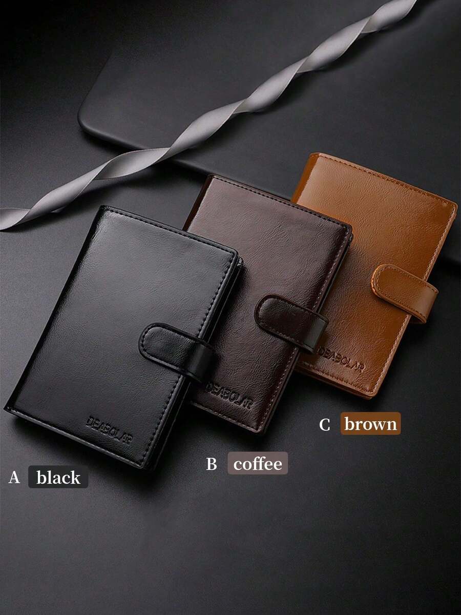 Passport Holder Passport Cover Zipper Wallet Short Wallet Waterproof Suitable For Travel Back To School PU Leather With Money Slot ID Window Minimalist Solid Color Unisex Travel - Multicolor - View 1