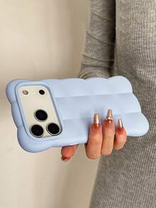 Casing Ponsel Jaring Awan 3D Kelas Atas Terbaru, Kompatibel dengan iPhone 18 Pro Max 18 Pro 17 Pro Max 17 Pro 16 Pro Max 15 Pro Max 13 14 Pro Max, Pelindung Lembut Tahan Guncangan Bergaya Gelang Kreatif - Baby Blue - View 3