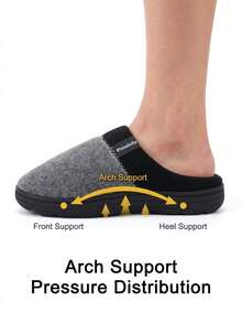 Winter Men's Arch Support Slippers TPR Anti-Slip Sole Warm Plus Size Home Slippers Unisex Fashion 2026 Style - Dark Grey - View 2