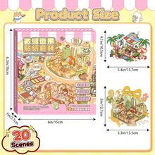 1 Set 60pcs Scene Stickers, Includes 40pcs Materials, 20 Scenes, Miniature Scene Sticker Box, Easy To Store, Mini House Stickers, Suitable For Decoration Stickers, Creative Self-Adhesive House Stickers, Decorative Stickers - Multicolor - View 12