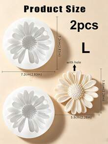 3D Daisy Flower Silicone Mold, Candle & Cake Decorating Mold For Chocolate, Soap, Wax & DIY Crafts, Decorative White Flower Baking Tool, Non-Stick & Reusable - Clear - View 4