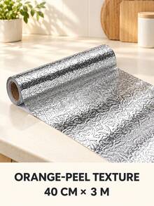 Aluminum Foil Kitchen Sink Sticker, Heat Resistant Oil Proof Waterproof Wallpaper, Orange Peel Texture Self-Adhesive Liner, For Drawers, Sinks, Cabinets, Mildew Proof Wall Protection Splash Film - Multicolor - View 14
