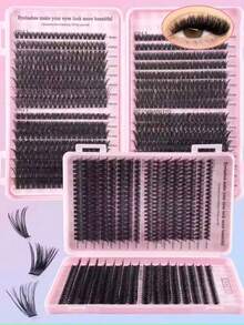 528pcs Individual False Eyelash Book, Large Capacity, 9-16mm Mixed Length Cluster False Eyelashes, Suitable For Beginners For DIY At-Home Eyelash Extension Kit - DD - View 10