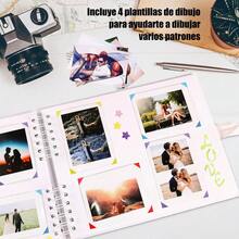 Álbum Fotos De Recortes Familiar 80 Páginas Para Manualidades Hecho Mano Uno Diy Accesorios Completos Materiales de Alta Calidad Adecuado para viajes, bodas, Navidad y otros recuerdos 28.5x21cm Rosa - Blanco - Ver 6