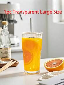 Striped Glass Cup With Straw And Lid, Unisex Portable Water Bottle, Reusable, Suitable For Home Kitchen, Indoor Office, Classroom, Dormitory, Outdoor, Christmas Halloween Birthday Gift, Back To School Beach Essential Accessory, Fit For Coffee, Tea And Juice - Multicolor - View 9