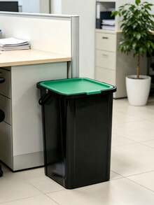 Large Capacity Hand Carry Trash Bin With Flip Lid, Odor Resistant Thick Plastic, Waste Container For Kitchen Bathroom Yard Home Use - Multicolor - View 2