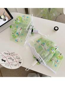 Super Cute Transparent Manual Folding Umbrella, Fresh Cat & Star Print, Comes With Hanging Decor. One-Click Open, Lightweight And Compact For Easy Storage. High Aesthetic Value, Perfect For Rainy Day Photos, Daily Commute, Cute Gift For Girls. - Umbrella - View 9